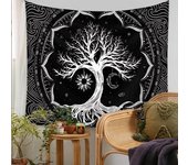 Mysterious Tree of Life Mushroom Forest Tapestry Wall Hanging Fairy Tale Bohemian Psychedelic Home Dormitory Dream Decor