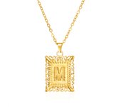Gold Color 26 Alphabet Necklace For Women Men Stainless Steel Initial Letter Clavicle Chain Choker Birthday Party Jewelry Gifts