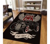 Vintage Classic Motorcycle Garage 3D Printed Carpet Living Room Retro Race Car Large Rug Home Decor Bedroom Non-Slip Floor Mat