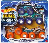 Hot Wheels Monster Trucks Power Smashers Mega-Wrex y Tiger Shark, Pack 2 Coches de Juguete a Escala 1:64 con Big Rigs, Regalo para niños y niñas +3 años (Mattel HYJ29)