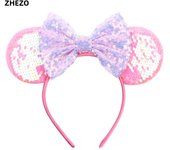 Disney Mickey Mouse Oor Hoofdbanden Frozen Elsa Anna Strik Pailletten Hoofdband Kids Party Cadeau Kinderen Diy Haaraccessoires