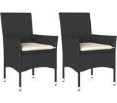 vidaXL Sillones de jardín con cojines 2 uds ratán sintético negro