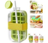 Cubitera y bandeja 2 en 1, máquina de hielo sin contacto, molde flexible de silicona para hielo rápido y bebidas refrescantes (verde, 800 ml)