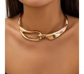 Exaggerated Chunky Heavy Metal Big Torques Choker Necklace Women Punk Goth Irregular Twisted Chain Grunge Jewelry Steampunk Men