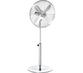 HOMCOM Ventilador de pie 120 cm, ventilador, ventilador regulable en altura, 3 niveles de velocidad, ángulo de inclinación regulable, acero, plata