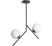 Ledkia Lámpara de Techo Metal y Cristal Balts Negro