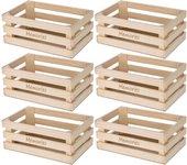 CM - Cajas Decorativas de Madera de Pino Natural. Tamaño: 23,5x15x9,5 cm. Memories. Packs a Elegir de 3 y 6 Cajitas. Para Guardar Objetos o como Adorno y Diseño del Hogar o Jardín