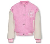 Chaqueta bomber Only Kids Nanvy rosa y beige para niña