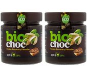 Biochoc - Pistacho - Nuevos sabores -  Crema de cacao y pistacho - Procedente de agricultura ecológica ecológica - 19% aceite oliva virgen extra - 100% ECO - 200g.