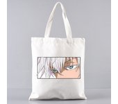 Gojo Satoru Jujutsu Kaisen Otaku  2 Pcs Burlap Tote Bag Set, Large Capacity Shoulder Bag, Reusable Shopping Bag with Coin Purse