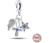 100% 925 Sterling Silver Cross Crown Virgin Mary Charms Beads Fit Pandora 925 Original Bracelets Fine DIY Jewelry For Women Gift