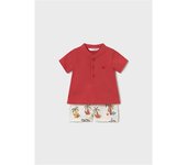 Moda infantil niño MAYORAL 1.217 076 CONJUNTO PANTALON CORTO Y POLO POMELO 35519 25V