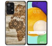 Tumundosmartphone Funda Gel Tpu para Samsung Galaxy A52 / A52 5G / A52s 5G diseño Madera 07 Dibujos