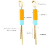 LUXUKISSKIDS Stainless Dangling Earrings Long Tassel Drop Steel Gold Pendients Korean Fashion Women Fairy Wedding Party Piercing