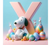 Cute Snoopy With Easter Egg Letters Diamond Painting Art 5d Diy Fantasy Cartoon Dog Alphabet Mosaic Cross Stitch Home Decor Gift