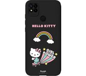 Funda original compatible con Xiaomi Redmi 9C Negro con un diseño de Hello Kitty girl power