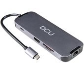 DCU Tecnologic HUB USB Tipo C a HDMI + RJ45 + 3xUSB 3.0 + lector tarjetas + jack + PD