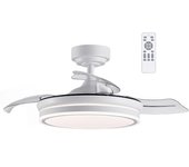 Wonderlamp Ventilador LED con aspas retráctiles Perla Mini CCT (35W) mando a distancia incluido