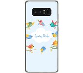 Tumundosmartphone Funda Gel Tpu para Samsung Galaxy Note 8 Diseño Spring Birds Dibujos