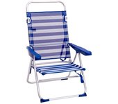 Silla de playa alta plegable y reclinable de 4 posiciones de aluminio y textileno Lola Home
