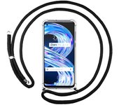 Funda Colgante Transparente para Realme 8 5G / Narzo 30 5G con Cordon Negro