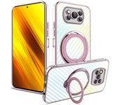 Funda De Soporte de Anillo Magnético Transparente Para Xiaomi Poco X3 Pro