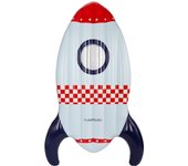Flamingueo Hinchable para Niños Colchoneta Piscina Flotador Bebe Flotador Diseño Cohete PVC, Material Resistente Doble Válvula 85 x 190 x 20 cm
