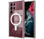Original For Magsafe Magnetic Case for Samsung Galaxy S24 S23  S22 Plus Ultra Wireless Charging Shockproof Clear Case Cover