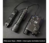 Nylon DBAL A2 Red Green Laser Light White LED Flashlight M600 Spotlight Dual Switch Quick Release Fit 20mm Rail
