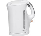 Clatronic WK 3445 Hervidor Agua Eléctrico, 1,7L, Resistencia Acero Inox, Inalámbrico, Apagado Automático, Base 360º, 2200W, Blanco