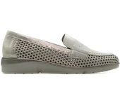 PITILLOS 10321 Zapato mocasín de piel,náutico adornado con antifaz,sin cordones,suela blanca de goma,rejilla,calado para señora