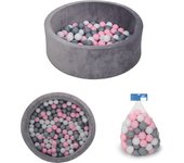 Ms - Piscina Bolas Verde - Piscina De Espuma Redonda Blanda de Terciopelo +100 Bolas de 7cm de diámetro -Perfecto regalo para Navidad o Cumpleaños - Viscoelástica Terciopelo Súper Suave