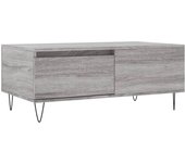 vidaXL Mesa de centro madera contrachapada 90x50x36,5 cm Blanco, Negro, Roble Sonoma Mesita de Salón o Comedor o Auxiliar Mesa de Café Meuble Salón