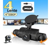 Car DVR 4 Camera Video Recorder Black Box 360 Dash Cam Front left right Rear View camera 24H Hardware Kit Car Assecories