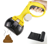 Vicyol S&D Recogedor de Excrementos para Perros. Recoge Cacas de ABS No Tóxico, Ligero y Duradero, con Gancho y Dispensador de Bolsas, Portátil para Mascotas. 1 Rollo de Bolsas Incluida.