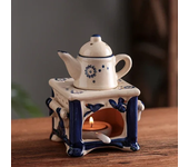 3 in 1 Vintage Reed Diffuser Essential Oil Incense Burner Ceramics Tea Warmer Set with Candle Holder Tray Home Decor Ornaments