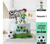 Football Boy Cake Decoration Football Field Player Doll Cupcake Top Happy Birthday Decoration Sports Children's Party Supplies