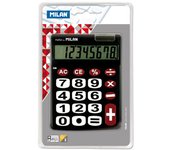 Milan calculadora de sobremesa - 10 digitos - teclas grandes - tecla rectificacion entrada de datos - color negro