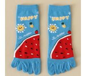5 Pairs Kawaii Cute Women Toe Socks with Separate Fingers High Quality Cotton Five Finger Socks Cartoon Sports Ankle Socks