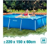 Intex-Piscina Rectangular Desmontable; Piscina Small Frame 220 x 150 x 60 cm;260 x 160 x 65 cm;300 x 200 x 75 cm; Color Azul