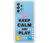 Funda compatible con Samsung Galaxy A72 - Keep Calm Circulos Blancos