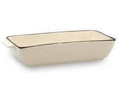 Quid Cazuela Rectangular Gres Horno 23X11X4,5CM Blanco Brillo Natural Apto Microondas Lavavajillas