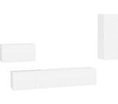 Mueble TV combinadoSet de muebles para TV 4 piezas madera contrachapada blanco