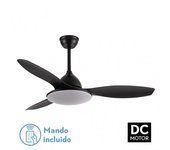 FABRILAMP Ventilador de Techo DC Negro Yael 72W 3 Aspas - Control Remoto y LED Integrada