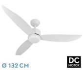 Ventilador de Techo FABRILAMP DC Genil Blanco 24W - Control Remoto - Memoria de Configuraciones