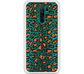 Funda compatible con Xiaomi Redmi 9 - Fondo leopardo marron naranja
