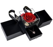 1set Rose Jewelry Gift Box Necklace Box Female MOTHER'S Day Eternal Flower Artificial Flower Gift Box Valentine GiftJewelry Box