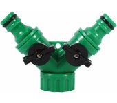 Divisor de manguera de 2 vías, conector de manguera manguera de jardín de riego por goteo con adaptador Ro de válvula Y