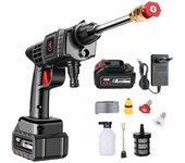 Lavadora de alta presión inalámbrica de 200W, 2000 RPM, con batería de 21V, 10000mah, 50 bares para lavado de coches, riego de flores