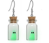 Ghost Pequeño Pendiente D Ghos and a Botella Pendiente D Adop Ghost Pequeño Pendiente Colgante co diente speluznante Qu Brila E L Oscucida par Halloween Gift D joyerí par Fiesta par Mujeres